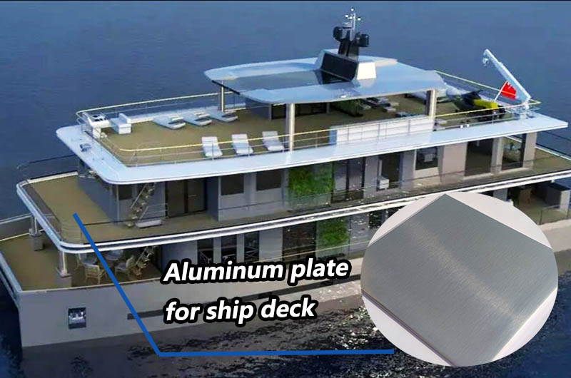 Aluminum plate for ship deck